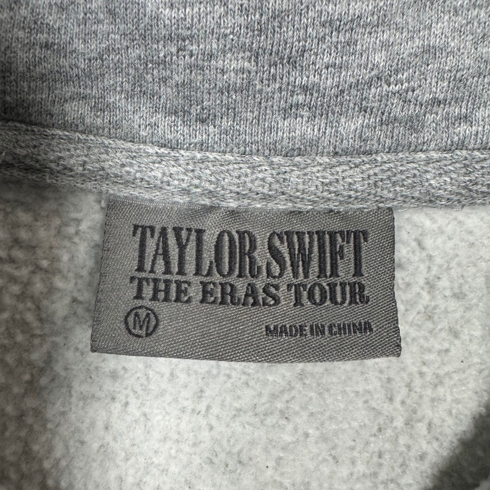 Taylor Swift The Eras Tour Quarter Zip Pullover Heather Gray Sz M Concert Merch - Picture 3 of 6